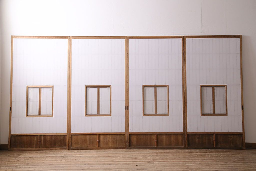 障子戸4枚をリペア&カスタム!障子をプラスチック障子に張り替え。(引き戸、建具)