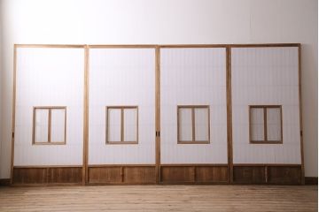 障子戸4枚をリペア&カスタム!障子をプラスチック障子に張り替え。(引き戸、建具)