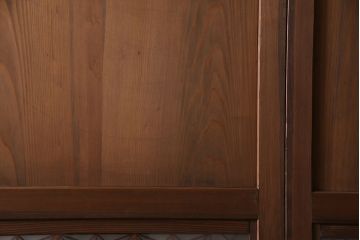 昭和中期の組子帯戸2枚をリペア&カスタム!設置場所に合わせてリサイズ。框の溝加工。現状に近しい色味に着色し仕上げ。(引き戸、建具)