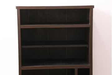 昭和初期の戸棚をリペア&カスタム!傷んだ木部の交換。濃い茶色で着色し仕上げ。(収納棚、キャビネット)