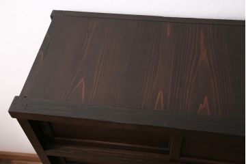 昭和初期の戸棚をリペア&カスタム!傷んだ木部の交換。濃い茶色で着色し仕上げ。(収納棚、キャビネット)