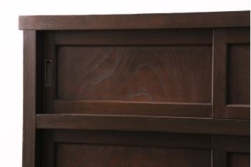 昭和初期の戸棚をリペア&カスタム!傷んだ木部の交換。濃い茶色で着色し仕上げ。(収納棚、キャビネット)