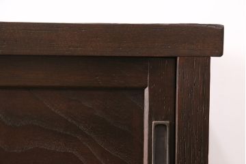 昭和初期の戸棚をリペア&カスタム!傷んだ木部の交換。濃い茶色で着色し仕上げ。(収納棚、キャビネット)