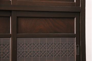 昭和初期の戸棚をリペア&カスタム!傷んだ木部の交換。濃い茶色で着色し仕上げ。(収納棚、キャビネット)