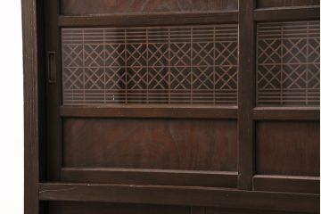 昭和初期の戸棚をリペア&カスタム!傷んだ木部の交換。濃い茶色で着色し仕上げ。(収納棚、キャビネット)