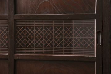 昭和初期の戸棚をリペア&カスタム!傷んだ木部の交換。濃い茶色で着色し仕上げ。(収納棚、キャビネット)