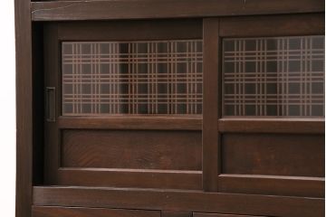 昭和初期の戸棚をリペア&カスタム!傷んだ木部の交換。濃い茶色で着色し仕上げ。(収納棚、キャビネット)