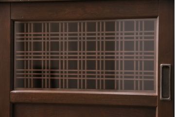 昭和初期の戸棚をリペア&カスタム!傷んだ木部の交換。濃い茶色で着色し仕上げ。(収納棚、キャビネット)