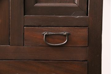 昭和初期の戸棚をリペア&カスタム!傷んだ木部の交換。濃い茶色で着色し仕上げ。(収納棚、キャビネット)