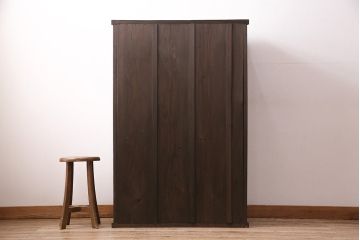 昭和初期の戸棚をリペア&カスタム!傷んだ木部の交換。濃い茶色で着色し仕上げ。(収納棚、キャビネット)