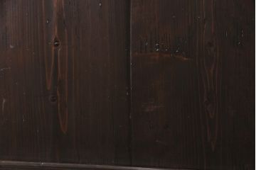 格子帯戸3枚をリペア&カスタム!設置場所に合わせてリサイズ。すりガラスへ入れ替え。濃い茶色で着色し仕上げ。(引き戸、建具)