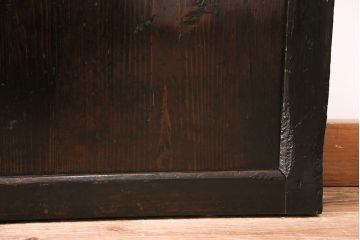 格子帯戸3枚をリペア&カスタム!設置場所に合わせてリサイズ。すりガラスへ入れ替え。濃い茶色で着色し仕上げ。(引き戸、建具)