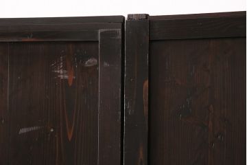 格子帯戸3枚をリペア&カスタム!設置場所に合わせてリサイズ。すりガラスへ入れ替え。濃い茶色で着色し仕上げ。(引き戸、建具)