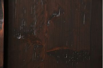 格子帯戸3枚をリペア&カスタム!設置場所に合わせてリサイズ。すりガラスへ入れ替え。濃い茶色で着色し仕上げ。(引き戸、建具)