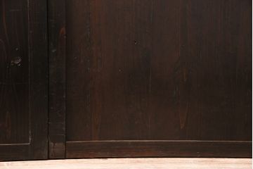 格子帯戸3枚をリペア&カスタム!設置場所に合わせてリサイズ。すりガラスへ入れ替え。濃い茶色で着色し仕上げ。(引き戸、建具)