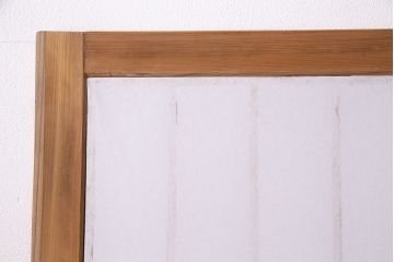 昭和中期の障子戸2枚をリペア&カスタム!設置場所に合わせてリサイズ。戸車を取り付け。障子の張り替え。明るい色味に着色し仕上げ。(引き戸、建具)