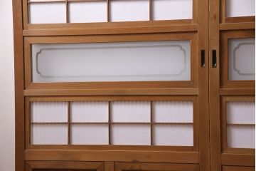 昭和中期の裏障子付き格子戸2枚をリペア&カスタム!戸車を取り付け。裏障子の張り替え。ワックス仕上げ。(引き戸、建具)