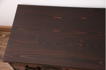 明治大正期の相馬箪笥ローボードをリペア&カスタム!可動部の調整を行い、天板を取り付け。(収納箪笥、時代箪笥、ローチェスト)