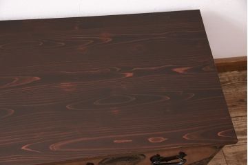 明治大正期の相馬箪笥ローボードをリペア&カスタム!可動部の調整を行い、天板を取り付け。(収納箪笥、時代箪笥、ローチェスト)