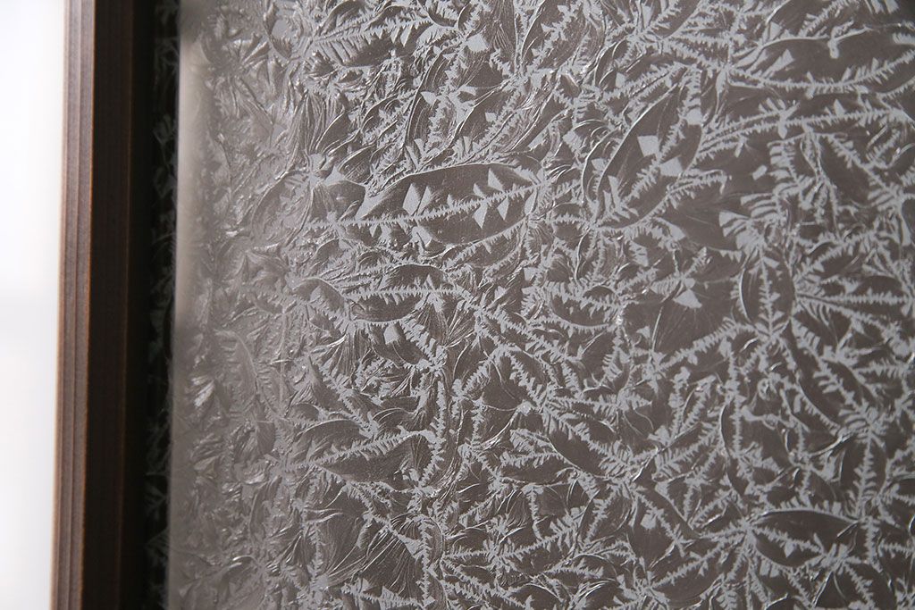 ドアをリペア&カスタム!框を加工し引き戸仕様へ変更。結霜ガラス、緑の色ガラスへ入れ替え。濃い茶色で着色し仕上げ。(引き戸、建具)