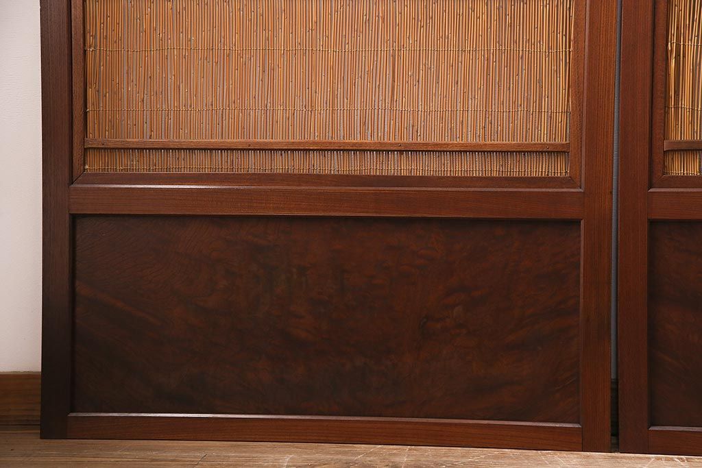 新潟産の板戸4枚をリペア&カスタム!鴨居敷居に溝加工を施し、現状に近しい色味に着色し仕上げ。(引き戸、建具)