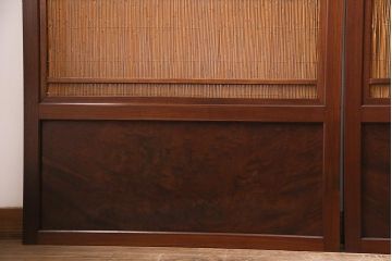 新潟産の板戸4枚をリペア&カスタム!鴨居敷居に溝加工を施し、現状に近しい色味に着色し仕上げ。(引き戸、建具)