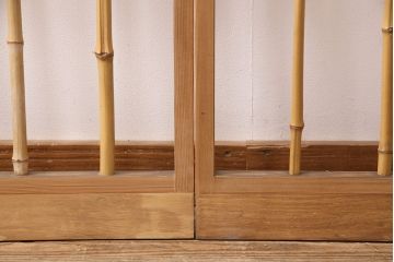 昭和中期の簾戸2枚をリペア&カスタム!設置場所に合わせてリサイズ。クリアワックス仕上げ。(建具、簀戸、葭戸、夏障子、すど、葦戸)