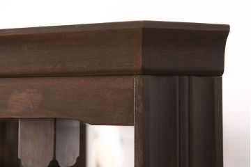 コーナーキャビネットの見た目を変えずに綺麗にリペア!可動部の調整。傷の補修。濃い茶色で着色し仕上げ。(コーナーラック、収納棚、戸棚)