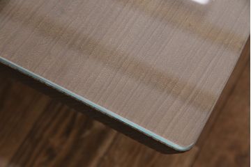 IDC大塚家具の一枚板座卓をリペア&カスタム!クリーニングを行い、強化ガラス天板を新たに製作。(ローテーブル)