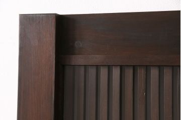 明治大正期の蔵戸をリペア&カスタム!1枚のみリサイズし、鍵を取り付け吊り戸仕様に加工。引き手を取り付け。四方枠製作。(玄関戸、引き戸、建具)