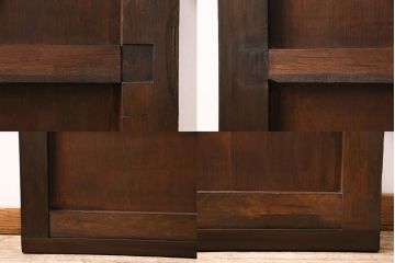 明治大正期の蔵戸をリペア&カスタム!1枚のみリサイズし、鍵を取り付け吊り戸仕様に加工。引き手を取り付け。四方枠製作。(玄関戸、引き戸、建具)