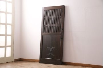 明治大正期の蔵戸をリペア&カスタム!1枚のみリサイズし、鍵を取り付け吊り戸仕様に加工。引き手を取り付け。四方枠製作。(玄関戸、引き戸、建具)