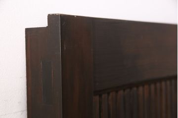 明治大正期の蔵戸をリペア&カスタム!1枚のみリサイズし、鍵を取り付け吊り戸仕様に加工。引き手を取り付け。四方枠製作。(玄関戸、引き戸、建具)