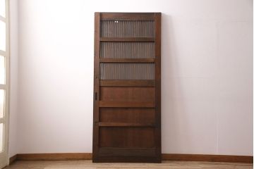 明治大正期の蔵戸をリペア&カスタム!1枚のみリサイズし、鍵を取り付け吊り戸仕様に加工。引き手を取り付け。四方枠製作。(玄関戸、引き戸、建具)