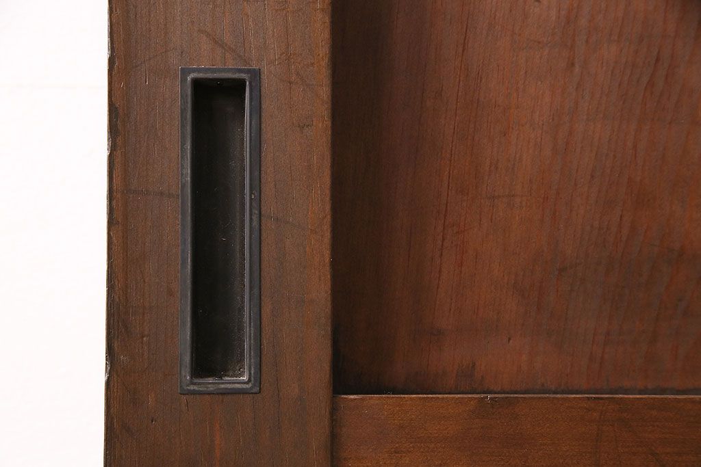 明治大正期の蔵戸をリペア&カスタム!1枚のみリサイズし、鍵を取り付け吊り戸仕様に加工。引き手を取り付け。四方枠製作。(玄関戸、引き戸、建具)