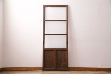 ガラス戸をリペア&カスタム!設置場所に合わせてリサイズ。戸車を取り付け。クリアガラスのみすりガラスへ入れ替え。(引き戸、建具)