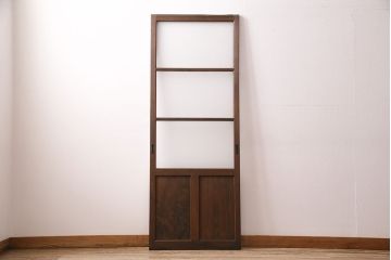 ガラス戸をリペア&カスタム!設置場所に合わせてリサイズ。戸車を取り付け。クリアガラスのみすりガラスへ入れ替え。(引き戸、建具)