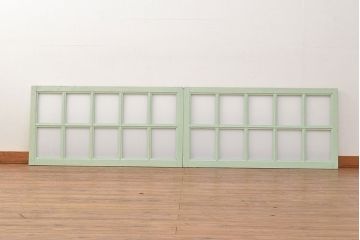 フランスアンティークのフィックス窓2枚をリペア&カスタム!高品質リペア済み商品のガラスをアクリル板へ差し替え。(はめ殺し窓)