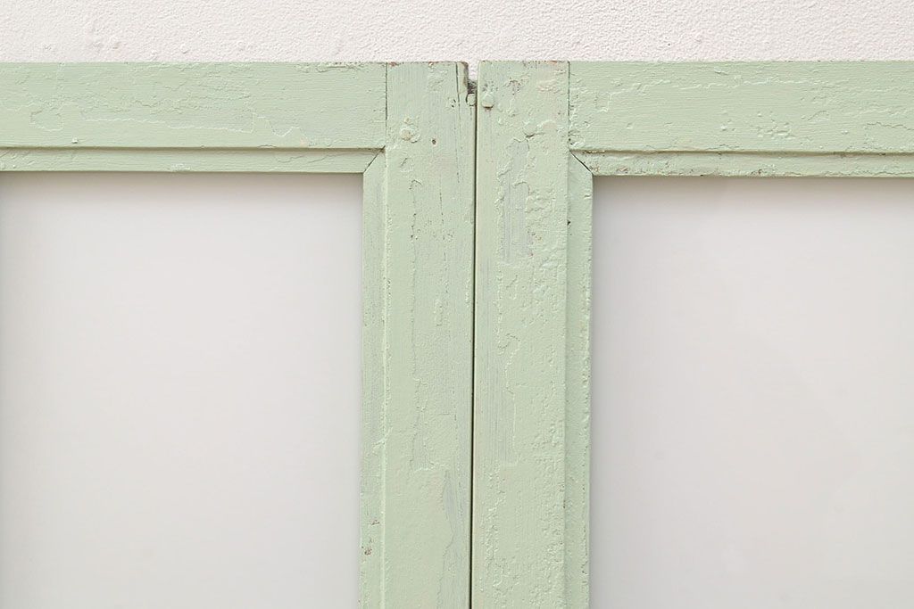 フランスアンティークのフィックス窓2枚をリペア&カスタム!高品質リペア済み商品のガラスをアクリル板へ差し替え。(はめ殺し窓)