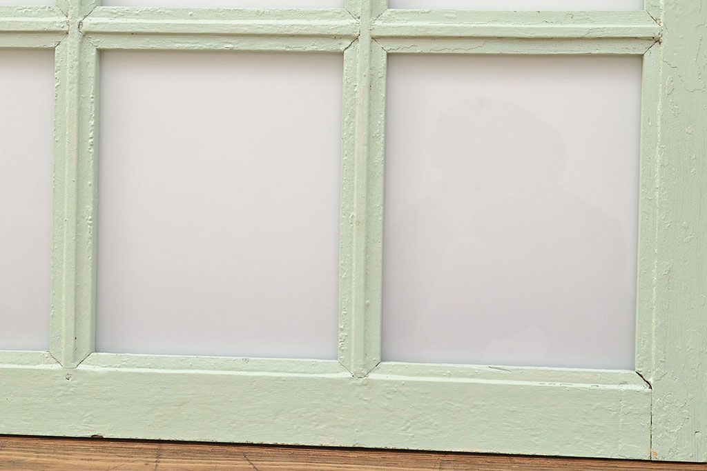 フランスアンティークのフィックス窓2枚をリペア&カスタム!高品質リペア済み商品のガラスをアクリル板へ差し替え。(はめ殺し窓)