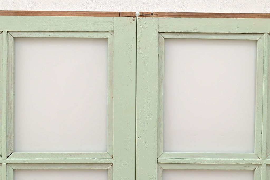 フランスアンティークのフィックス窓2枚をリペア&カスタム!高品質リペア済み商品のガラスをアクリル板へ差し替え。(はめ殺し窓)