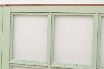 フランスアンティークのフィックス窓2枚をリペア&カスタム!高品質リペア済み商品のガラスをアクリル板へ差し替え。(はめ殺し窓)