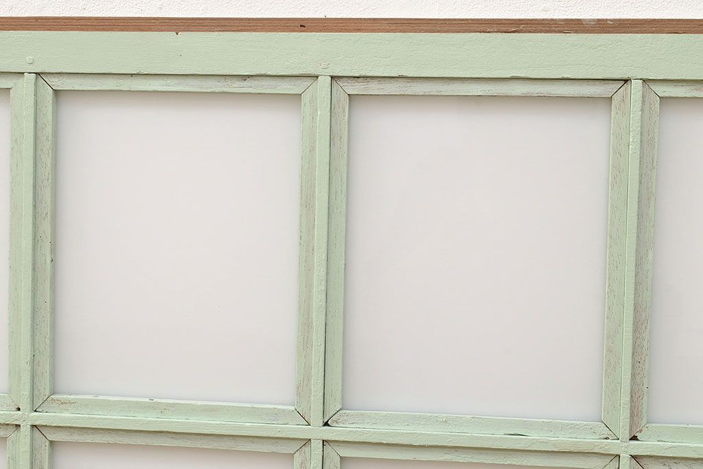 フランスアンティークのフィックス窓2枚をリペア&カスタム!高品質リペア済み商品のガラスをアクリル板へ差し替え。(はめ殺し窓)