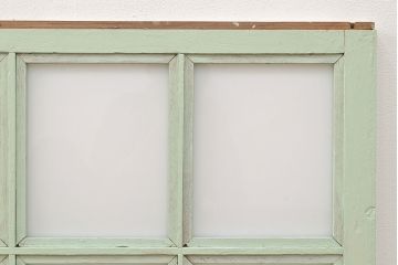 フランスアンティークのフィックス窓2枚をリペア&カスタム!高品質リペア済み商品のガラスをアクリル板へ差し替え。(はめ殺し窓)