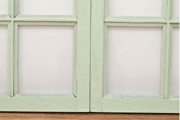 フランスアンティークのフィックス窓2枚をリペア&カスタム!高品質リペア済み商品のガラスをアクリル板へ差し替え。(はめ殺し窓)