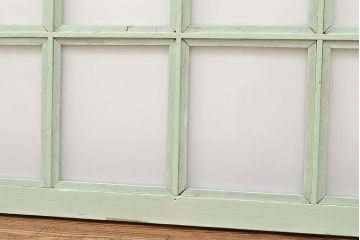 フランスアンティークのフィックス窓2枚をリペア&カスタム!高品質リペア済み商品のガラスをアクリル板へ差し替え。(はめ殺し窓)