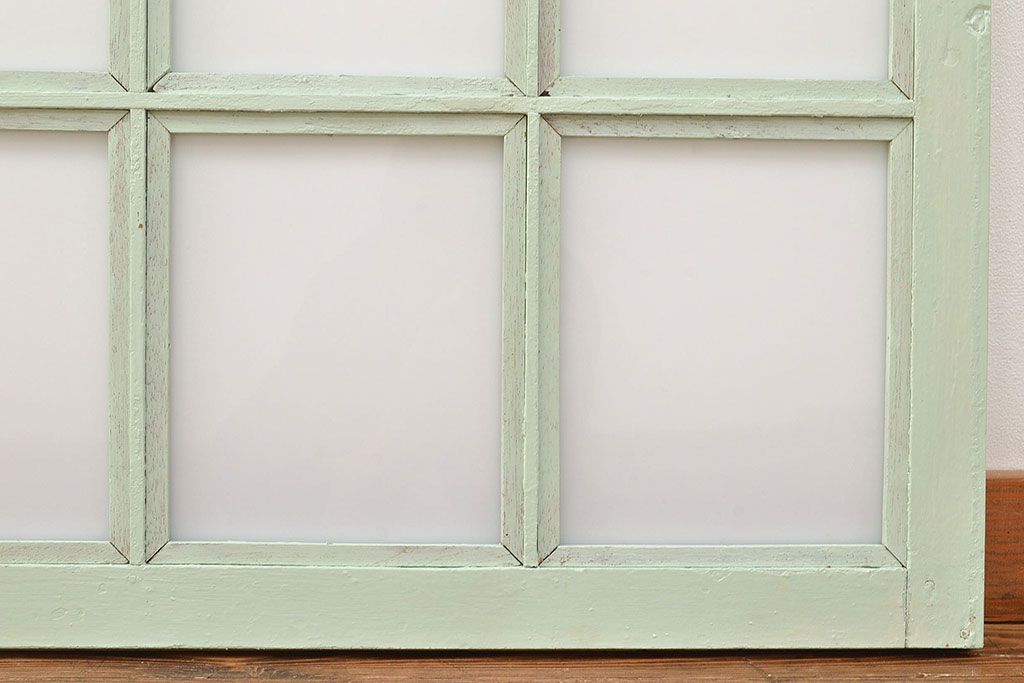 フランスアンティークのフィックス窓2枚をリペア&カスタム!高品質リペア済み商品のガラスをアクリル板へ差し替え。(はめ殺し窓)