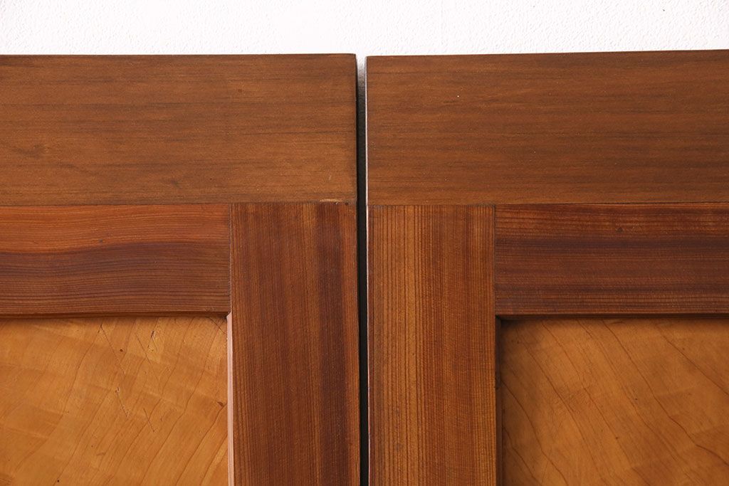 組子入り帯戸2枚をリペア&カスタム!設置場所に合わせてリサイズ。組子部分にクリアガラスを組み入れ。(引き戸、建具)