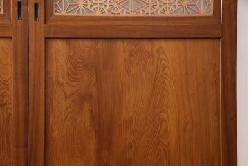 組子入り帯戸2枚をリペア&カスタム!設置場所に合わせてリサイズ。組子部分にクリアガラスを組み入れ。(引き戸、建具)