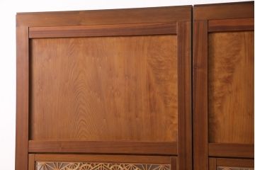 組子入り帯戸2枚をリペア&カスタム!設置場所に合わせてリサイズ。組子部分にクリアガラスを組み入れ。(引き戸、建具)